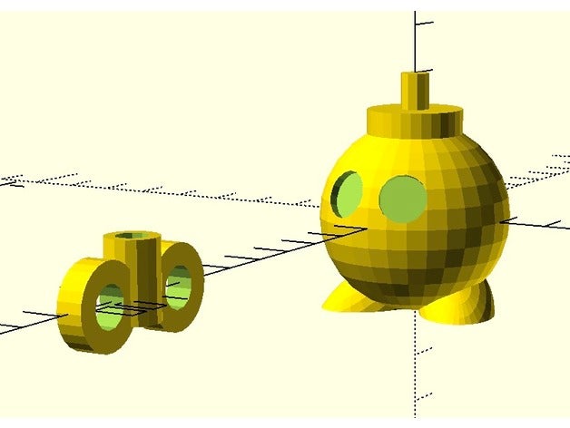 babomb spinning chiave sculture 3D print model - Mito3D