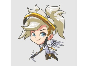 mercy cute game tag overwatch people 3d print model - Mito3D