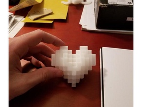 piksel kalp 3d baskı 3d print model - Mito3D