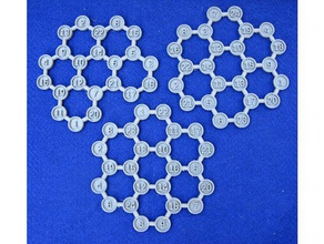 magic hexagons math art openscad 3d print model - Mito3D