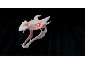 Batterie Fall zurück-skyrim dragon-skull Kreaturen ag13 Akku-box Batterie-Fall Batterie-Halter dragon Schädel 3d print model - Mito3D