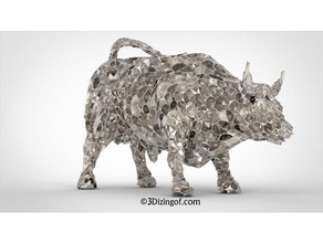 reverse foam design technique - sculptures bull dizingof math 3d print model - Mito3D