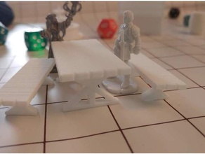 Bock-Tisch-Bank Spielzeug & game Zubehör dungeons dragons gaming Tabelle tabletop trestle 3d print model - Mito3D