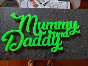 Mumie daddy-logo Schilder & logos 3d print model - Mito3D