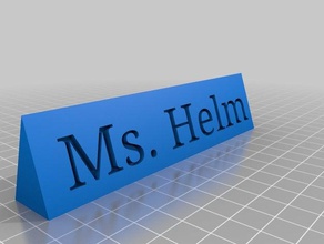 name tag ms helm's desk office 3d print model - Mito3D