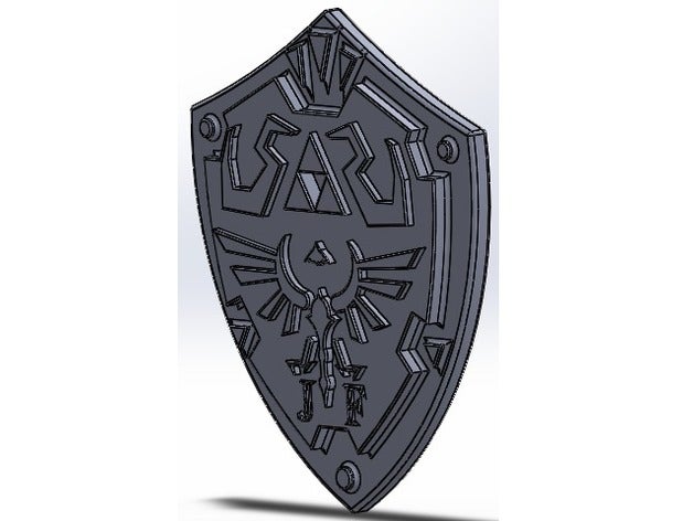 hylian shield 2d-art 2d art legend zelda nintendo 3D print model - Mito3D