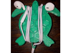 tartaruga di mare cuffie wrapper telefono cellulare auricolare titolare gli auricolari 3d print model - Mito3D