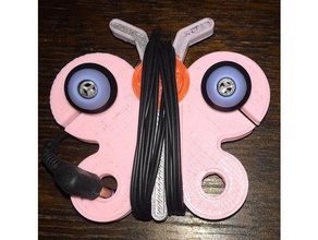 butterfly headphone wrapper mobile phone earbud wrap earphones holder earphone cord 3d print model - Mito3D