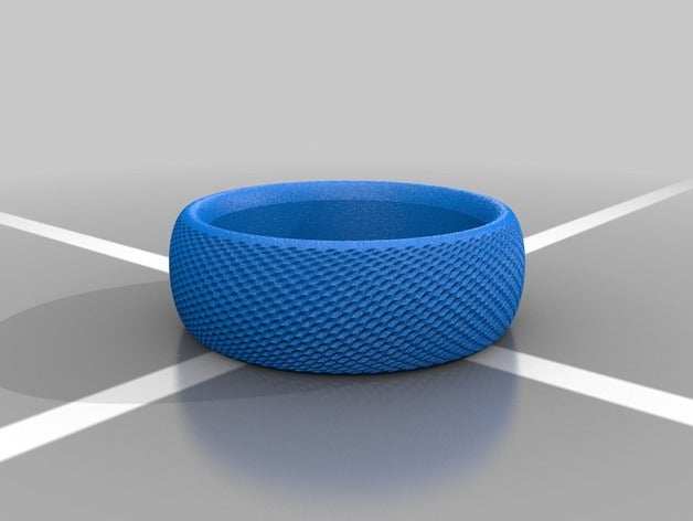 Herren ring invertiert hex-kompakt Schmuck gerändelt stilvoll die trades 3D print model - Mito3D