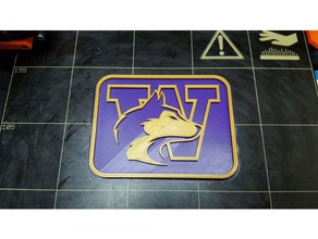 l'università di washington huskies logo del manifesto segni e loghi 3d print model - Mito3D