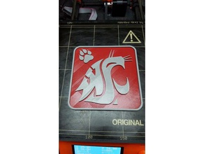 washington state Üniversitesi (wsu logo pankart işaretler ve logolar 3d print model - Mito3D