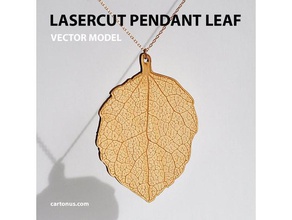 pendant leaf accessories engraving jewelry lasercut 3d print model - Mito3D