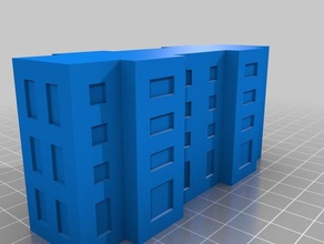 block flats-medium buildings & structures building flat house 3d print model - Mito3D