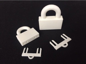 einfache unibody-Vorhängeschloss Haushalt Schlüssel latch lock Vorhängeschloss unibody 3d print model - Mito3D