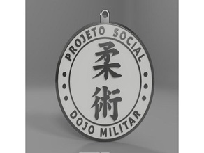 dojo militar Anahtarlık v1 jiu-jitsu 3d yazıcı aksesuarları 3dprintable Google chaveiro jiujitsu 3d print model - Mito3D