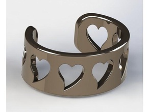 heart bracelet jewelry 3d print model - Mito3D