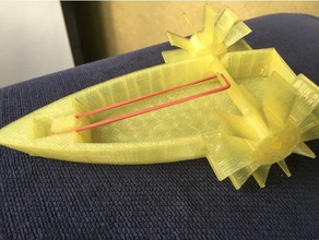 faixa de borracha barco movido mecânico brinquedos brinquedo 3d print model - Mito3D