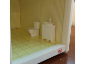 WC-Sitz Puppenhaus Spielzeug & game Zubehör dollhouse dolls house lundby nukkekoti nukketalo WC wc 3d print model - Mito3D