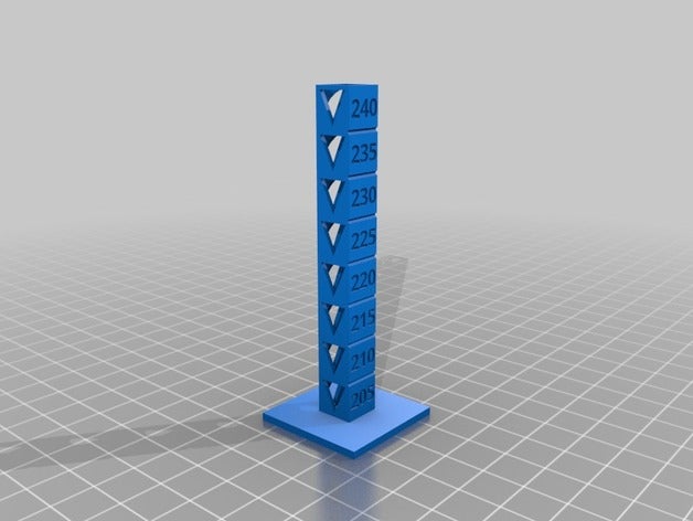 temp tower abs 205-240 3d printing tests customized 3D print model - Mito3D