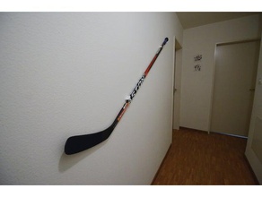 bâton de hockey montage mural décor support 3d print model - Mito3D