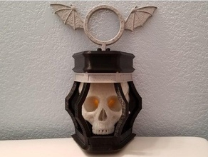 skull lantern tea light mod decor halloween decoration prop scary tealight 3d print model - Mito3D