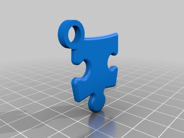 puzzle piece keychain keychains autism awareness pieces solidworks 3D print model - Mito3D