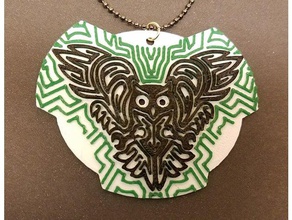 futuristic owl pendant jewelry accessory necklace 3d print model - Mito3D