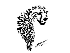 cheetah grafin-drachen La impresión en 3d negro el guepardo color de grafitti jauar baja la pintura pantera patern patrón poli impreso spray galería símbolos tiger 3d print model - Mito3D
