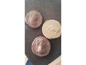 replica augustus caesar coin coins & badges archaeology history roman rome treasure 3d print model - Mito3D