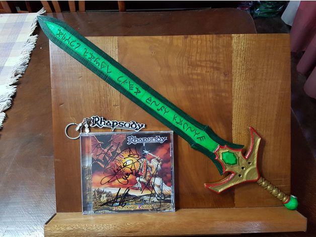 emerald sword adereços hermes trismegistus esmeralda a espada épica verde luca turilli medieval arma power metal rhapsody fogo smaragdine tabela tabula smaragdina 3D print model - Mito3D
