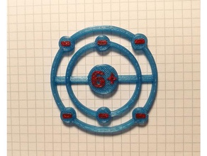 o átomo de carbono do modelo física e astronomia bohr chemestry elétron nêutrons próton 3d print model - Mito3D