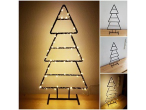 wireframe xmas tree decor christmas led trees 3d print model - Mito3D