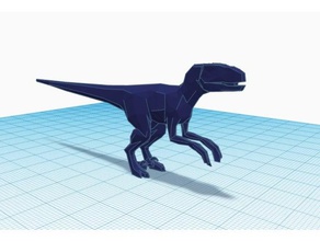 baja poli raptor criaturas escritorio de juguete desktoy dino dinosaurio velociraptor 3d print model - Mito3D