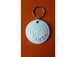 custom name keychain captain america shield keychains badge 3d print model - Mito3D