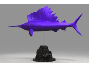 istiophorus Tiere 3d-Tier 3d-Drucker Teile 3d-drucken Kunst design Fisch Ozean 3d print model - Mito3D