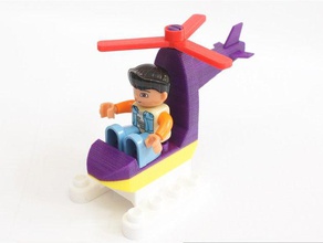 duplo-kompatible mini-Hubschrauber mechanische Spielzeuge duplo Hubschrauber lego-kompatibel lego-duplo 3d print model - Mito3D