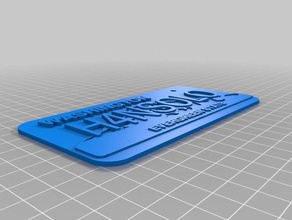 il mio personalizzati americano targa costume su misura 3d print model - Mito3D