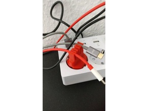 kabel halter schuko organisierer cable de organizar alemania organización 3d print model - Mito3D