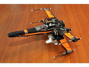 soporte de exhibición lego x-wing 75102 juguetes construcción pie star wars 3d print model - Mito3D
