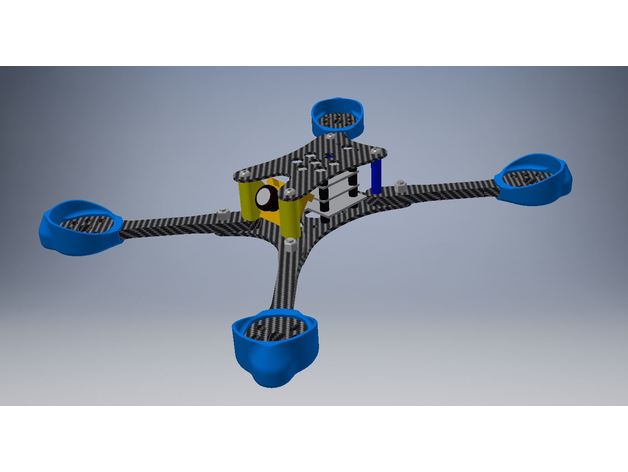 flaco b tch fpv carreras de marco r c vehículos el racer openhardware drones 3D print model - Mito3D