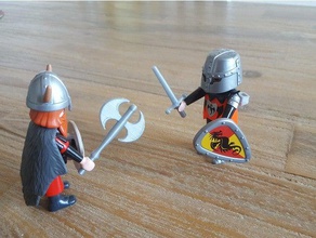 playmobil sword double axe toy & game accessories 3d print model - Mito3D
