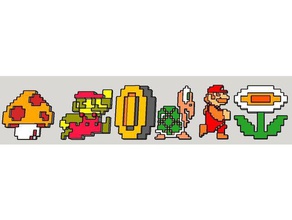 super mario emblemas sinais e logotipos nintendo 3d print model - Mito3D