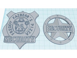 cinco noites de freddy guarda segurança emblemas traje cosplay freddys fnaf 3d print model - Mito3D