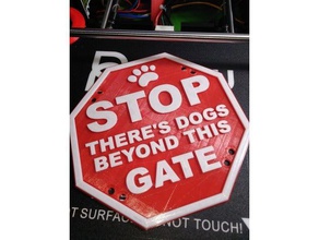 stop dogs sign gate 3d print model - Mito3D