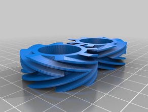 my customized fully twisted gears parametric math art 3d print model - Mito3D