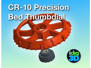 cr-10 precision thumbdial 3d printer parts bed level leveling cr10 dial indicator thumbscrew thumbwheel z height 3d print model - Mito3D