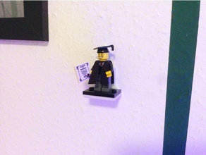 lego minifigure wall mount shelf decor minifig 3d print model - Mito3D