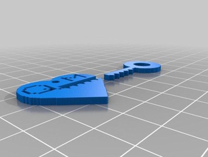 3d kalp anahtar kolye kesiyorsun çizgi 3d print model - Mito3D