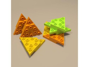 dreieckige Bausteine Bau-Spielzeug blender block brick hexagon lego lego-kompatibel - Spielzeug Dreieck dreieckig 3d print model - Mito3D
