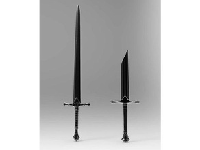 guerra sombra de lâminas, urfael & acharn modelos lâmina espada quebrada cosplay costumechallenge2017 tamanho completo sda shadow war espadas arma 3d print model - Mito3D